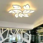 Lustră LED LILY 101W dimabilă cu telecomandă, 9 elemente, alb, lumină rece/caldă/neutră