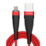 Cablu USB–Micro USB 2 m textil rosu, premium, incarcare rapida