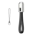 Cablu breloc pentru încărcare MicroUSB negru, 20 cm, USB - OEM