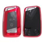 Husă cheie auto smartkey TPU roșie, compatibilă VW Passat B8 și Arteon