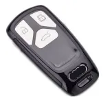Husă cheie Audi SmartKey neagră, protecție TPU+PC pentru 3/4 butoane