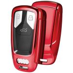 Husă cheie Audi SmartKey roșie din TPU+PC, protecție premium 3/4 butoane
