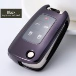 Husă cheie briceag Chevrolet, protecție TPU+PC neagră pentru Cruze și Malibu