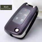 Husă cheie briceag Chevrolet, protecție TPU+PC neagră pentru Cruze și Malibu