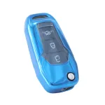 Husă cheie briceag Ford Ranger 2014+ albastră, protecție TPU+PC pentru 2/3 butoane
