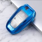 Husă cheie Peugeot SmartKey, compatibilă modele 2016+, TPU+PC, albastru