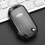Husă cheie briceag Kia, 3 butoane, TPU neagră – protecție premium