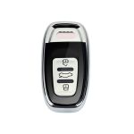 Husă cheie smartkey Audi 3 butoane, gri-negru, TPU+PC, compatibilă A6/A7/A8 4G