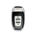 Husă cheie smartkey Audi 3 butoane, gri-negru, TPU+PC, compatibilă A6/A7/A8 4G