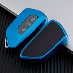 Husă cheie Smartkey pentru VW Golf 8 (MK8), TPU albastră, 3 butoane