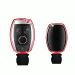 Husă protecție cheie Smartkey Mercedes-Benz 3 butoane, roșie, TPU+PC