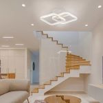 Lustra LED LILIA 20W, 2 Patrate, lumina Rece/Calda/Neutra, Alb