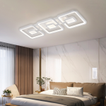 Lustră LED Felix 87W cu telecomandă, 3 pătrate, dimabilă, alb (rece/caldă/neutră)