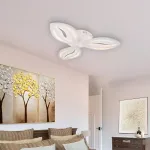 Lustră LED ORCHID 40W cu telecomandă, 3 petale, lumină CCT dimabilă, alb