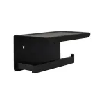 Suport hârtie igienică din inox negru cu poliță pentru telefon/parfum, GJ610