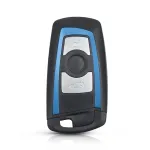 Carcasă cheie BMW SmartKey compatibilă, 3 butoane, seria F, contur albastru