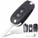 Carcasă cheie tip briceag compatibilă Opel Astra K, 2 butoane, lamelă HU100