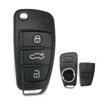 Carcasă cheie briceag compatibilă Audi MQB, 3 butoane, lamelă HU66 (aftermarket)