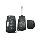 Carcasă cheie Toyota tip briceag, 3 butoane, suport baterie pe carcasă, lamelă VA2T