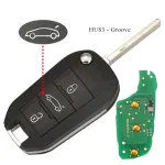 Cheie briceag compatibilă Peugeot 308/3008, 3 butoane, 433 MHz, cip HITAG 4A AES