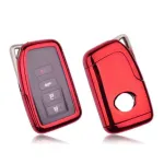 Husă cheie auto compatibilă Lexus, TPU+PC roșie, protecție premium