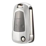 Husă cheie briceag Opel din TPU+PC, gri, pentru Astra H, Corsa D, Zafira B