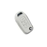 Husă cheie briceag Renault Megane 4/Kadjar/Clio, TPU alb cu contur silver, 3 butoane