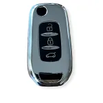 Husă cheie briceag Renault 3 butoane TPU silver, compatibilă Megane 4, Kadjar, Clio