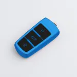 Husă cheie keyless VW Passat B6/B7 (CC), TPU albastru, 3 butoane SmartKey