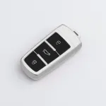 Husă cheie VW Passat B6/B7 & CC keyless, TPU gri, 3 butoane SmartKey