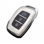 Husă cheie Hyundai Tucson 2016+ Smartkey 3 butoane, TPU silver