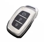 Husă cheie Hyundai Tucson 2016+ Smartkey 3 butoane, TPU silver