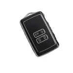 Husă cheie Renault Smartkey 4 butoane, TPU negru cu contur cromat