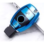 Husă cheie TPU albastră pentru Mercedes-Benz SmartKey 2 butoane, aspect premium