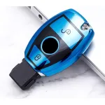 Husă cheie TPU albastră pentru Mercedes-Benz SmartKey 2 butoane, aspect premium