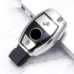 Husă cheie Mercedes Benz SmartKey 2 butoane din TPU, gri, aspect premium