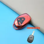 Husă TPU roșie pentru cheie Renault/Opel cu 3 butoane, protecție premium