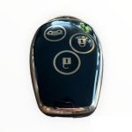 Husă cheie Renault/Dacia din TPU, 3 butoane, negru cu contur auriu