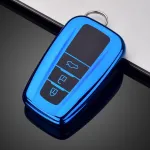 Husă TPU albastră pentru cheie Toyota Smartkey 3 butoane CHR/Prius/Camry/Corolla