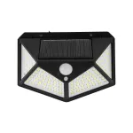 Lampă solară de perete cu senzor de mișcare, 100 LED, IP65, neagră