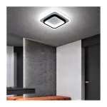 Lustră LED Khai 20W cu 3 temperaturi de culoare, alb-negru, pătrată