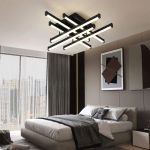 Lustra LED cu telecomanda MORA 120W, 6 Elemente, Liniara, lumina Rece/Calda/Neutra, Dimabila, Negru