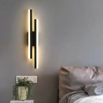 Aplica LED Lyra 18W, design liniar din acril și metal, alb-negru, interior