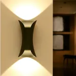 Aplica LED de exterior Heba 10W, IP65, metal negru, iluminare sus-jos