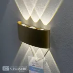 Aplica LED Fantas auriu, interior/exterior, 6x1W, IP65, lumina calda 3000K