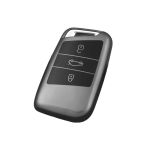 Husă cheie auto smartkey 3 butoane pentru Passat B8/Arteon, TPU gri închis