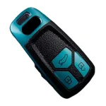 Husă cheie pentru Audi A4 SmartKey, din TPU cu aspect piele, albastru
