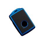 Husă cheie Volvo Smartkey TPU albastră, aspect piele, pentru XC90/XC60/XC40 (2015+)