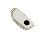 Husă cheie BMW Smartkey 2023 din TPU, albă cu contur auriu, premium