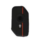 Husă cheie BMW motocicletă tip briceag din silicon, neagră cu dungă roșie